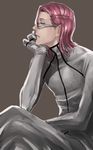  agatsumaattsu bleach bored chin_rest gloves looking_away male_focus pink_hair solo szayelaporro_granz 