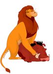  disney feline interspecies lion male male/male mammal padfootpandora porcine pumbaa simba the_lion_king warthog 