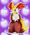  2014 ambiguous_gender anthro breath canine cladz claws delphox english_text eyes_closed fire fox fur group hi_res inner_ear_fluff litwick mammal nintendo open_mouth pink_nose pok&eacute;mon pok&eacute;shaming red_fur text tongue video_games yellow_eyes yellow_fur 