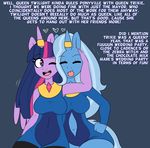  &lt;3 2015 anthro duo english_text equine female female/female friendship_is_magic horn mammal married my_little_pony somescrub text trixie_(mlp) twilight_sparkle_(mlp) unicorn 