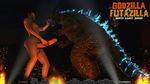  2015 advertisement balls big_penis bioluminescence black_scales breasts brown_scales building city combat dickgirl duo english_text feral glowing glowing_eyes godzilla godzilla_(series) holding_penis human humanoid humanoid_penis intersex left_4_dead_(series) long_penis macro mammal monster movie nipples nude open_mouth outside penis poster roaring sfmlab spikes standing text valnoressa valve video_games yellow_eyes zoey 