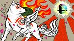  &lt;3 ace_arcana amaterasu canine deity feral fire fur low-angle_shot mammal smash_ball solo video_games white_fur wolf ōkami 