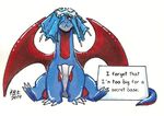  2014 ambiguous_gender blue_scales dragon english_text feral nintendo not-fun nude pok&eacute;mon pok&eacute;shaming red_scales salamence scalie simple_background sitting solo text video_games white_background white_scales wings 