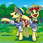  2015 brothers clothing duo equine feral flam_(mlp) flim_(mlp) friendship_is_magic horn horse karol_pawlinski male mammal my_little_pony pony sibling smile unicorn 