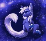  ambiguous_gender blue_eyes cute eddie falvie fur gatox muzz outside purple_fur purple_theme solo space star 