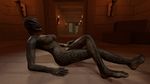  2015 3d anthro argonian breasts female fox_whisper85 nipples non-mammal_breasts nude open_mouth scalie skyrim solo the_elder_scrolls video_games 
