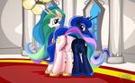  2015 animal_genitalia anus blue_hair butt cutie_mark dock duo equine equine_pussy female feral friendship_is_magic hair half-closed_eyes horn inside long_hair looking_at_viewer looking_back mammal multicolored_hair my_little_pony mysticalpha pegasus princess_celestia_(mlp) princess_luna_(mlp) pussy rear_view sibling sisters smile teats winged_unicorn wings 