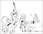  bat_pony cake equine female feral food friendship_is_magic horn male mammal musical_note my_little_pony princess_celestia_(mlp) princess_luna_(mlp) royal_guard_(mlp) wandrevieira1994 winged_unicorn wings 