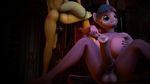  2015 3d animal_genitalia anthro anthrofied applejack_(mlp) areola balls big_breasts breasts butt dickgirl duo earth_pony equine erect_nipples erection friendship_is_magic horn horse horsecock huge_breasts intersex mammal my_little_pony nipples nude penis pony screwingwithsfm twilight_sparkle_(mlp) unicorn 