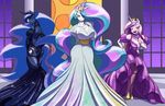  anthro clothing cutie_mark dress equine female friendship_is_magic hair horn looking_at_viewer mammal multicolored_hair my_little_pony princess_cadance_(mlp) princess_celestia_(mlp) princess_luna_(mlp) toughset winged_unicorn wings 