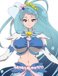  breasts commentary_request cure_mermaid earrings go!_princess_precure highres jewelry kaidou_minami large_breasts midriff navel older precure puca-rasu solo 