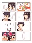  1girl black_hair chopsticks comic eating egg food issho_ni_gohan_tabetai kasugai_haruko momiji_mao musashino_kazuhiko noodles original ramen translated vegetable 