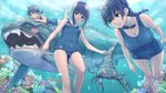  ;) age_difference bangs barefoot black_hair blue_swimsuit blunt_bangs blush blush_stickers braid breasts bubble cleavage coral dunkleosteus eurypterid fish folded_ponytail freediving from_below hair_between_eyes hair_over_shoulder holding_breath large_breasts legs_up light_smile long_hair looking_at_viewer looking_to_the_side low_ponytail lying multiple_girls old_school_swimsuit on_stomach one-piece_swimsuit one_eye_closed original ponytail prehistoric_animal riding school_swimsuit sea_scorpion sharp_teeth shimano_natsume short_hair short_ponytail sidelocks small_breasts smile swimming swimsuit teeth tied_hair twin_braids underwater 