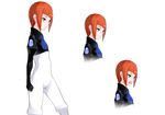  1girl blue_eyes caladrius frilled_shirt_collar noah_twining official_art orange_hair short_hair simple_background small_breasts solo yasuda_suzuhito 