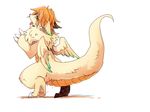  brown_hair cream_fur dragon fur hair pipisan short_hair tongue urine 