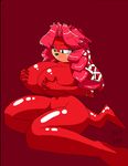  2015 anthro big_breasts breasts cleavage clothed clothing covering covering_breasts covering_self dreamcastzx echidna female huge_breasts lien-da mammal monotreme nude solo sonic_(series) 