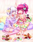  :q ahoge bad_id bad_pixiv_id barefoot blush bow cake cheesecake cupcake demon_girl demon_tail demon_wings doily doughnut eyeball food food_on_face fork frilled_legwear fruit garters hair_bobbles hair_bow hair_ornament heart hizuki_akira horns lavender_hair leg_warmers licking_lips loungewear macaron multicolored multicolored_hair_bobbles multicolored_stripes multiple_girls nail_polish open_mouth original pink_hair pink_legwear pointy_ears polka_dot polka_dot_hoodie polka_dot_legwear ponytail purple_eyes purple_legwear red_nails revision short_hair_with_long_locks silver_hair sitting slice_of_cake smile sprinkles strap_slip strawberry strawberry_shortcake striped striped_legwear swiss_roll tail thighhighs tongue tongue_out wariza wings 