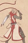  anthro armor belt blue_eyes boots castlevania cat chain clothed clothing coat digital_media_(artwork) fantasy feline footwear gloves holding_weapon leon_belmont looking_back male mammal pose simple_background solo tolbi weapon whip 