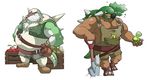  ambiguous_gender anthro budew chesnaught clothed clothing footwear fruit group hoppip maldu male muscles nintendo open_mouth pok&eacute;mon red_eyes reptile scalie shoes shovel shroomish smile sunkern tongue torterra turtle video_games 