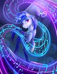  2015 blue_hair cutie_mark equine female friendship_is_magic glowing hair horn levitation magic mammal musical_note my_little_pony purple_eyes solo sparkles speakers unicorn vinyl_scratch_(mlp) viwrastupr 