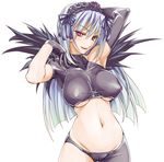  armpits breasts breasts_apart flower gloves groin hair_ornament large_breasts long_hair navel pink_eyes rose rozen_maiden sasa_ichi solo suigintou underboob 