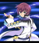  asbel_lhant blue_background blue_eyes brown_hair letterboxed male_focus mikeneko_(stray-sheep) ready_to_draw solo sword tales_of_(series) tales_of_graces weapon 