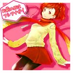  bad_id bad_pixiv_id brown_hair female_protagonist_(persona_3) gassun hair_ornament hairclip headphones pantyhose persona persona_3 persona_3_portable red_eyes scarf short_hair skirt smile solo translated 