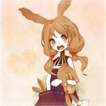  animal_ears anus bad_id bad_pixiv_id brown_eyes brown_hair bunny bunny_ears copyright_request heart long_hair open_mouth pocket short_twintails solo twintails xxxxakixxxx 