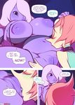  amethyst_(steven_universe) big_breasts blush breasts chubby collar comic cunnilingus dialogue doxy duo english_text gem_(species) hair inverted_nipples nipples not_furry oral pearl_(steven_universe) pink_hair pussy sex spread_legs spreading steven_universe text vaginal white_hair 