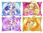  aida_mana arm_warmers blonde_hair blue_eyes blue_hair bow brooch choker club_(shape) crystal_earrings cure_diamond cure_heart cure_rosetta cure_sword curly_hair diamond_(shape) dokidoki!_precure double_bun earrings flower flower_earrings green_bow green_choker hair_flower hair_ornament half_updo hands_together headset heart heart_earrings heart_hair_ornament hishikawa_rikka hoshi_(xingspresent) index_finger_raised jewelry kenzaki_makoto long_hair magical_girl multiple_girls one_eye_closed orange_hair pink_eyes pink_sleeves ponytail precure purple_bow purple_choker purple_eyes purple_hair short_hair smile spade_(shape) spade_earrings spade_hair_ornament twintails wrist_cuffs yellow_bow yellow_eyes yotsuba_alice 