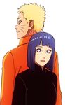  1boy 1girl back-to-back blonde_hair blue_eyes boruto:_the_movie color hime_cut husband_and_wife hyuuga_hinata lavender_eyes looking_back naruto purple_hair simple_background size_difference spiked_hair uzumaki_naruto whiskers 