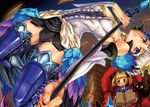  :o alice_(odin_sphere) arm_warmers armor armored_dress black_bow blonde_hair blue_eyes book bow cat chair greaves gwendolyn hair_bow miniskirt multicolored multicolored_wings multiple_girls odin_sphere polearm purple_eyes short_hair short_twintails sitting skirt socrates_(odin_sphere) spear thighhighs twintails weapon white_hair wings yellow_sclera zunta 