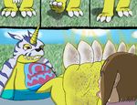  claws digimon dirty feet female foot_fetish gabumon hindpaw kari licking male male/female paws smelly soles toe_claws tongue tongue_out young 