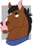  anthro bojack_horseman bojack_horseman_(character) bryborg_(artist) clothed clothing equine horse male mammal portrait 