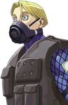  blonde_hair blue_eyes doctrine_dark edaki_shin'ya male_focus mask official_art solo street_fighter street_fighter_ex_(series) white_background 