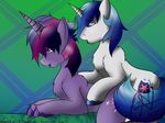  all_fours blue_eyes blue_hair doggystyle equine female friendship_is_magic from_behind hair hooves horn kirathesavor male mammal my_little_pony purple_eyes purple_hair sex shinning_armor_(mlp) twilight_sparkle_(mlp) unicorn 