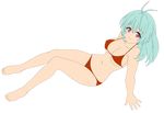  1girl absurdres antenna_hair areolae artist_request bikini breasts female green_hair highres large_breasts legs long_hair looking_at_viewer navel photoshop purple_eyes run_elsie_jewelria simple_background smile solo swimsuit thigh_gap thighs to_love-ru to_love-ru_darkness vector_trace 