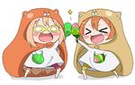  :d adapted_costume animal_costume blonde_hair blush chibi cosplay doma_umaru fang hamster_costume himouto!_umaru-chan hood hoshizora_rin komaru komaru_(cosplay) love_live! love_live!_school_idol_project lowres matching_outfit multiple_girls open_mouth orange_hair short_hair smile sooki 