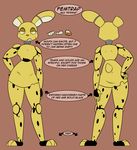  animatronic anthro breasts crossgender english_text female five_nights_at_freddy&#039;s five_nights_at_freddy&#039;s_3 frown fur hand_on_hip lagomorph looking_at_viewer machine mammal mizumew model_sheet open_mouth rabbit robot solo springtrap_(fnaf) text video_games yellow_eyes yellow_fur 
