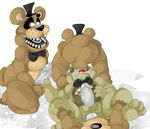  anal anal_penetration anus balls barefoot bear bow butt cum cum_in_mouth cum_inside cum_on_penis cum_on_stomach double_penetration fellatio five_nights_at_freddy&#039;s foursome group group_sex hat headgear lagomorph lying male male/male mammal masturbation mini_freddy_(fnaf) nude on_back on_floor on_top oral orgasm penetration penis plushtrap_(fnaf) presenting presenting_hindquarters rabbit sex sharp_teeth sitting smile spread_legs spreading teeth tongue tongue_out unknown_artist video_games 