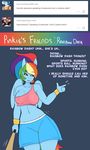  2015 anthro areola big_breasts breasts english_text equine erect_nipples female friendship_is_magic mammal my_little_pony nipple_slip nipples pegasus rainbow_dash_(mlp) solo somescrub text wings 