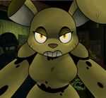  angry animatronic anthro breasts crossgender female five_nights_at_freddy&#039;s five_nights_at_freddy&#039;s_3 fur glowing glowing_eyes lagomorph looking_at_viewer machine mammal mizumew rabbit robot springtrap_(fnaf) video_games yellow_eyes yellow_fur 