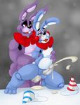  anal anal_penetration animatronic anthro balls blush bonnie_(fnaf) bow buckteeth crying cum cum_in_ass cum_inside cum_on_penis cum_string cumshot erection five_nights_at_freddy&#039;s five_nights_at_freddy&#039;s_2 from_behind girly half-closed_eyes hand_on_stomach lagomorph long_ears machine male male/male mammal nude orgasm penetration penis rabbit robot sex size_difference smile tears tongue tongue_out toy_bonnie_(fnaf) unknown_artist video_games 