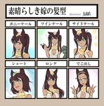  :p alternate_hairstyle animal_ears blue_eyes breasts brown_hair cleavage cleavage_cutout dog_ears double_v flying_sweatdrops genderswap genderswap_(mtf) hair_ornament hairband league_of_legends looking_at_viewer medium_breasts multiple_girls nam_(valckiry) nasus personification ponytail renekton side_ponytail sweatdrop tongue tongue_out translated twintails v 