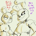  animatronic anthro breasts crossgender duo english_text evil_grin fatz_geronimo_(artist) five_nights_at_freddy&#039;s five_nights_at_freddy&#039;s_3 frown fur lagomorph machine mammal rabbit robot smile springtrap_(fnaf) text video_games yellow_fur 