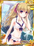  angel_beats! bikini blonde_hair brown_eyes headset long_hair satomi_yoshitaka solo swimsuit twintails yusa_(angel_beats!) 