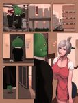  amumu apron big_breasts blindfold blush breasts building comic couple female goo hair human key league_of_legends lee_sin lipstick male mammal mummy nielsdejong riven suit suitcase train undead video_games white_hair zac 