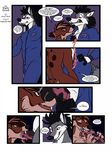  2015 alabaster_tablespoon anthro balls canine clothed clothing comic duo erection fellatio fox fur hair havoc_wolf male male/male mammal nude open_mouth oral penis sex simple_background smile tongue tongue_out wolf 