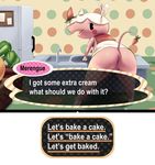  2014 animal_crossing anthro anus barefoot bent_over blush butt clothed clothing cute english_text eyelashes female food fridge fruit half-dressed happy kitchen looking_at_viewer looking_back mammal merengue_(animal_crossing) nintendo open_mouth pienji plant presenting presenting_hindquarters presenting_pussy pussy rhinoceros shirt sink smile solo spread_legs spreading standing strawberry text tongue video_games 
