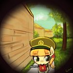  cute equine female fillyscout ginger_snap_(mlp) girl_scout hat horse lumineko mammal my_little_pony peephole pony solo young 